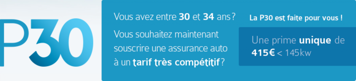 La P30, Assurance Auto L'assurance auto pour les 30 ans et +