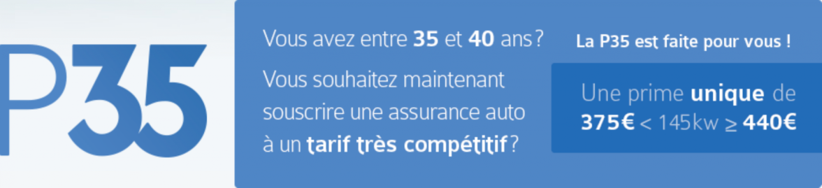 La P35, Assurance Auto L'assurance auto pour les 35 ans et +